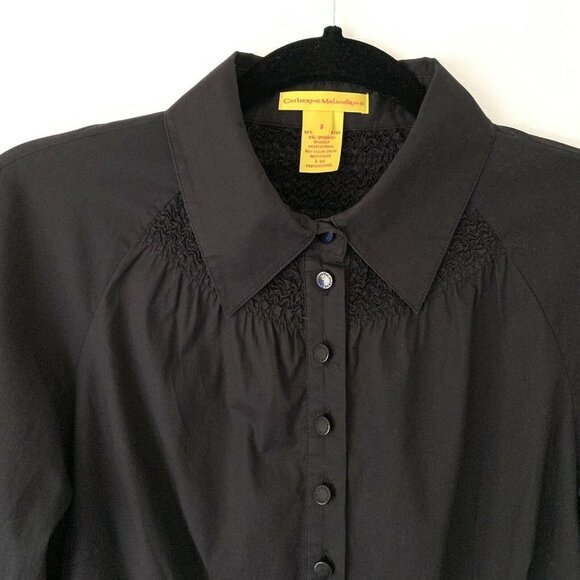 Catherine Malandrino 6 Black Button Down Shirt - Picture 3 of 6